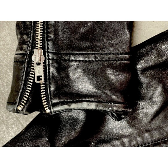 Obey Worldwide Leather Moto Jacket M Shepard Fairey Inner Art Black Biker Rare - Picture 6 of 11